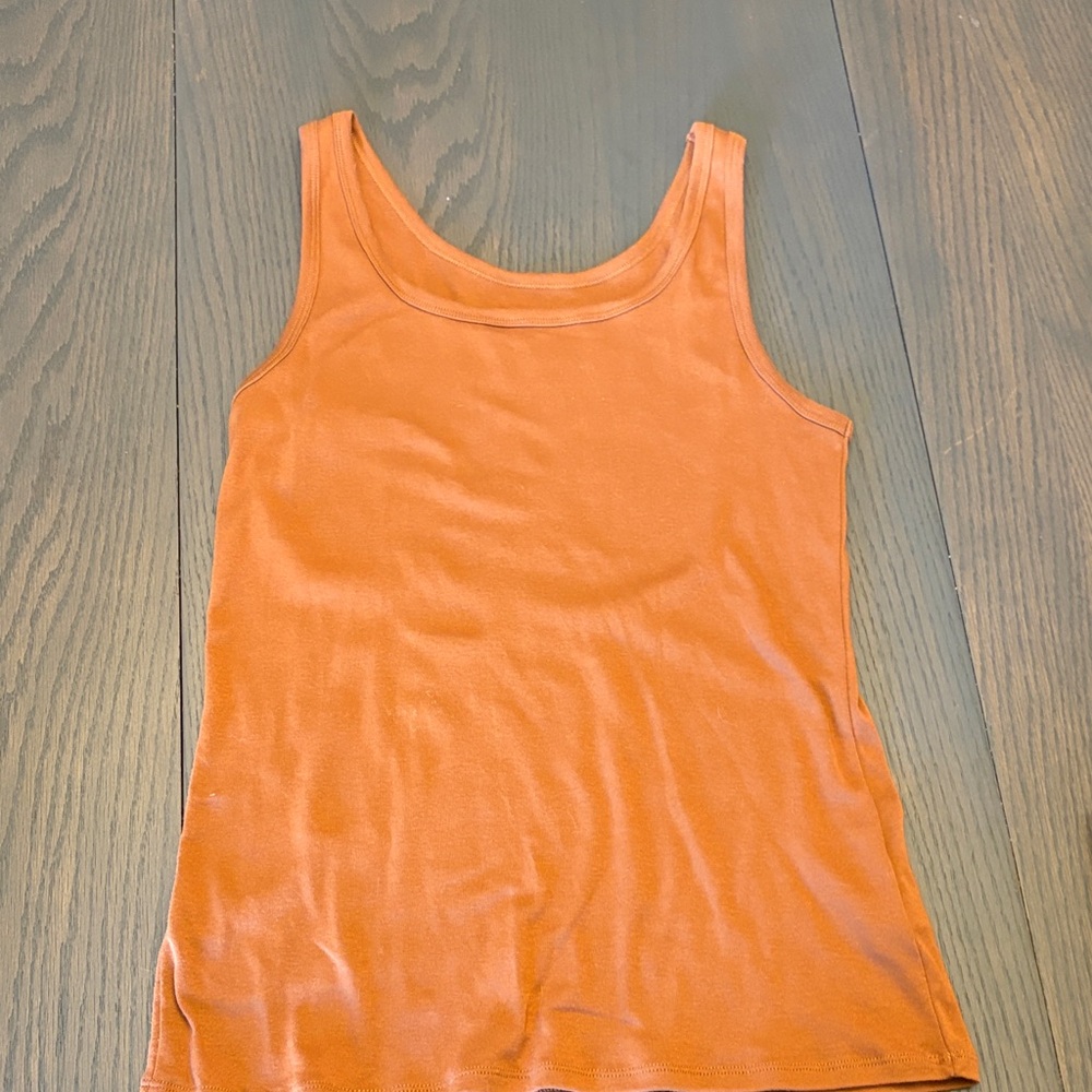 a new day burnt orange tank top